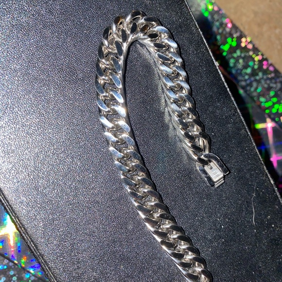 8” SOLID STEEL CURB BRACELET HEAVY DUTY NEW !! - Picture 3 of 5